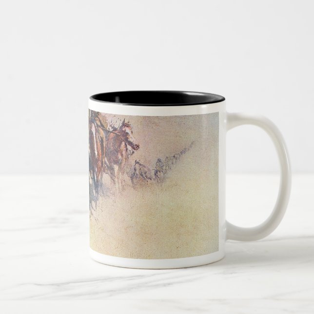 Jedediah Smith making his way across the desert Two-Tone Coffee Mug (Right)