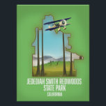 Jedediah Smith Redwoods State Park Poster<br><div class="desc">Jedediah Smith Redwoods State Park vintage style map travel poster.</div>
