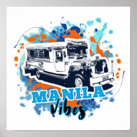 Jeepney Manila Vibes Blue Orange