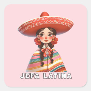 Jefa Latina Latinx Owned Small Business Square Sticker