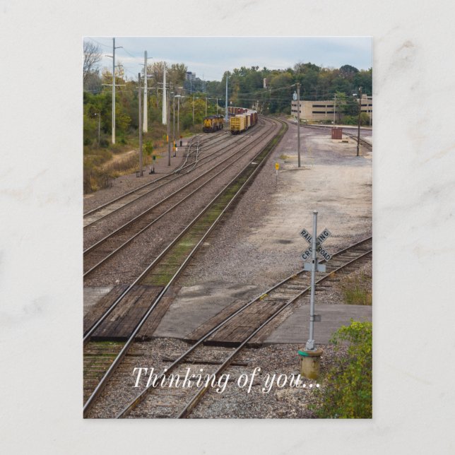 Jeff City Railroad Tracks Thinking Of You Postcard (Front)