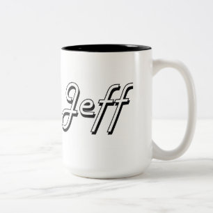 Jeff Classic Retro Name Design Two-Tone Coffee Mug