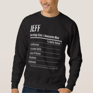 Jeff Serving Size Nutrition Label Calories Sweatshirt