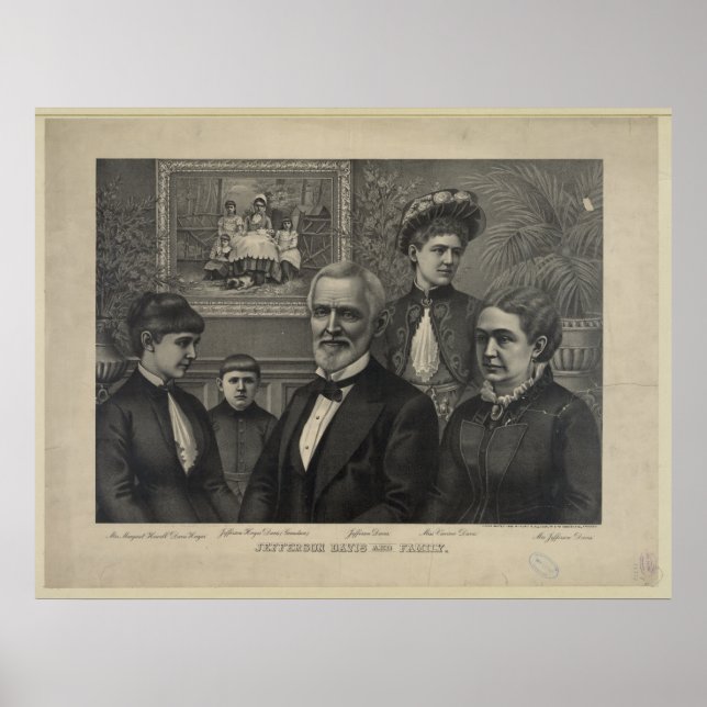 Jefferson Davis and Family Lithograph Print (Front)
