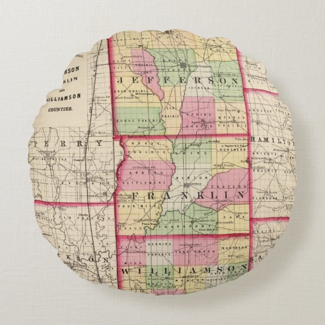 Jefferson, Franklin, Williamson counties Round Cushion (Front)