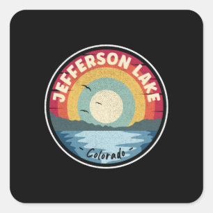 Jefferson Lake Colorado Colourful Scene Square Sticker