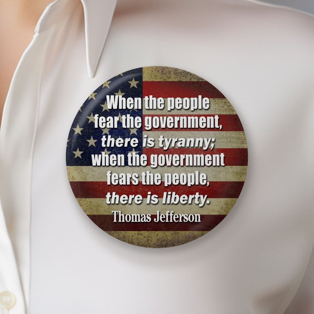 Jefferson: Liberty vs. Tyranny 7.5 Cm Round Badge (Creator Uploaded)