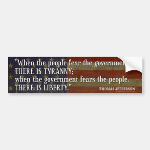 Jefferson: Liberty vs. Tyranny Bumper Sticker