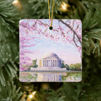 Jefferson Memorial Cherry Blossoms Ornament