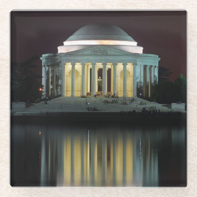Jefferson Memorial Glass Coaster (Front)