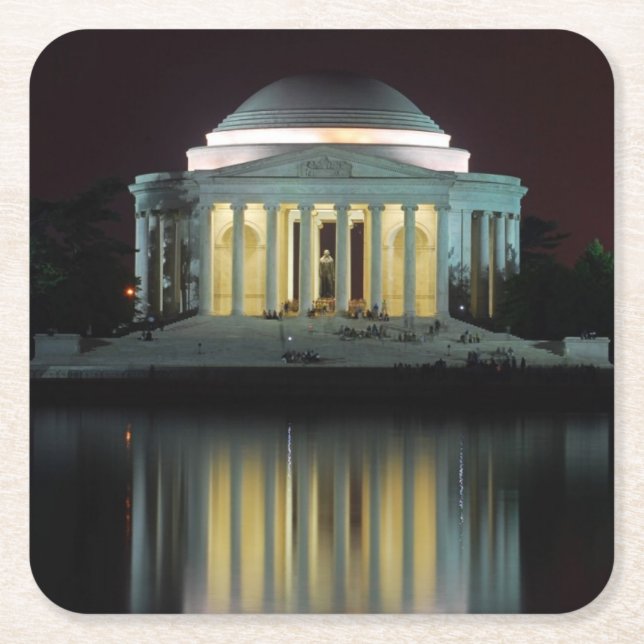 Jefferson Memorial Square Paper Coaster (Front)