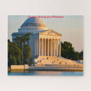 Jefferson Memorial Washington .Christmas Greetings Jigsaw Puzzle