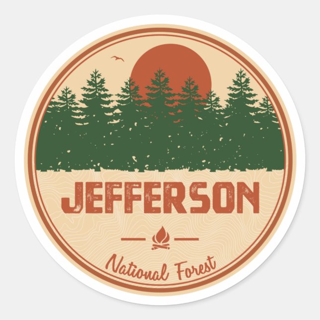 Jefferson National Forest Classic Round Sticker (Front)