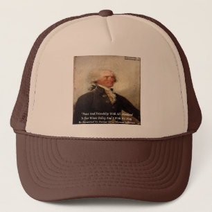 Jefferson "Peace/Friendship" Quote Trucker Hat