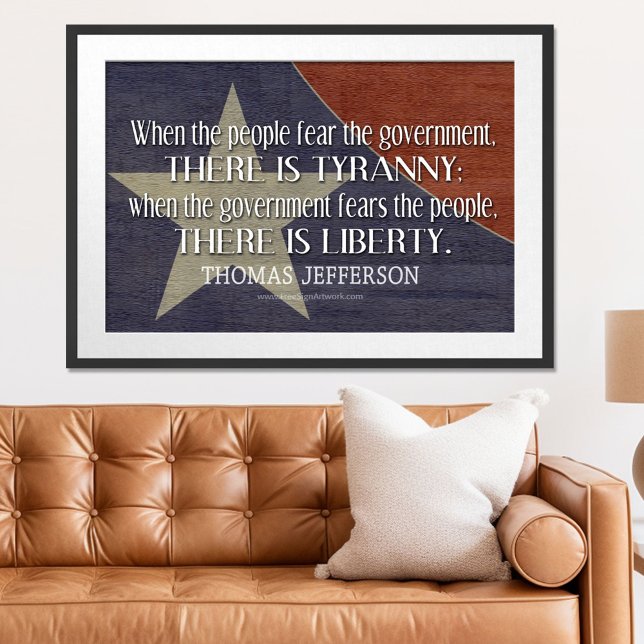 Jefferson Quote On Liberty and Tyranny Poster (Patriotic Poster)