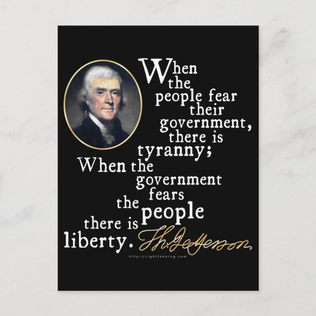 Jefferson Tyranny-Liberty Quote Postcard (Front)