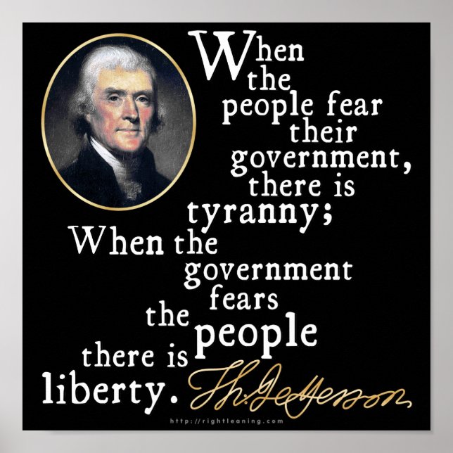 Jefferson Tyranny-Liberty Quote Poster (Front)