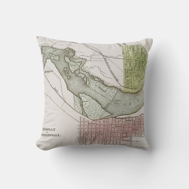 JEFFERSONVILLE, INDIANA: MAP CUSHION (Front)