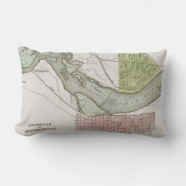 JEFFERSONVILLE, INDIANA: MAP LUMBAR CUSHION (Front)