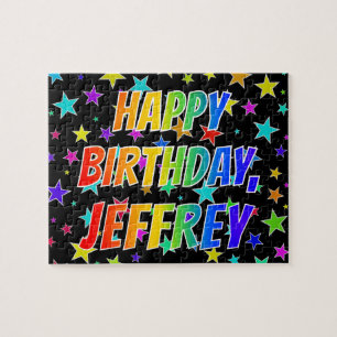 "JEFFREY" First Name, Fun "HAPPY BIRTHDAY" Jigsaw Puzzle