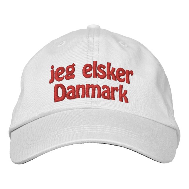 Jeg Elsker Danmark Embroidered Hat (Front)
