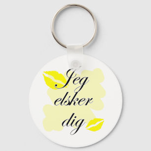 Jeg elsker dig  - Danish - I Love You Key Ring