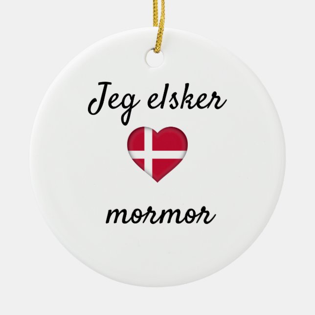 Jeg elsker mormor ceramic ornament (Front)