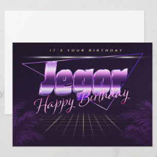 Jegor Name Vorname lila retro Karte Geburtstag Card