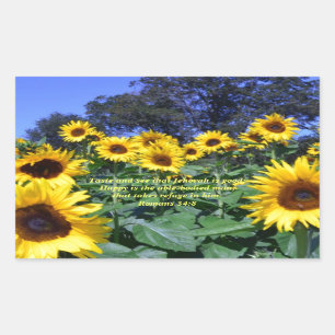 Jehovah, God, is Good Romans 34:8 Rectangular Sticker