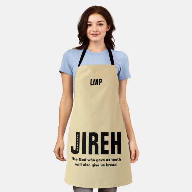 Jehovah Jireh Custom Christian Monogram Apron (Worn)
