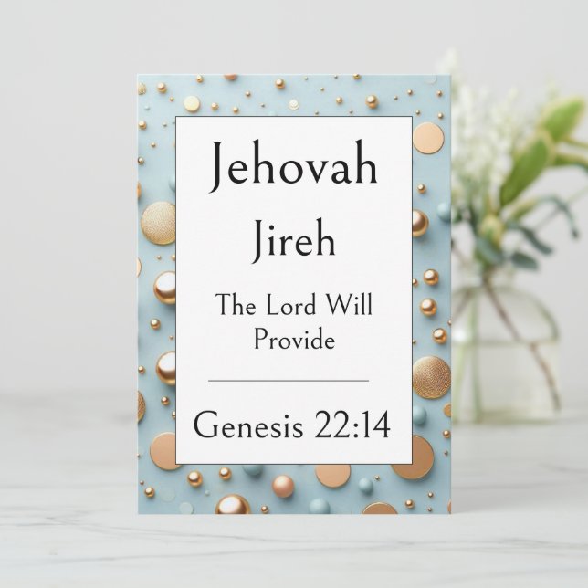 Jehovah Jireh, Name Of God, Encouraging Scripture Invitation (Standing Front)