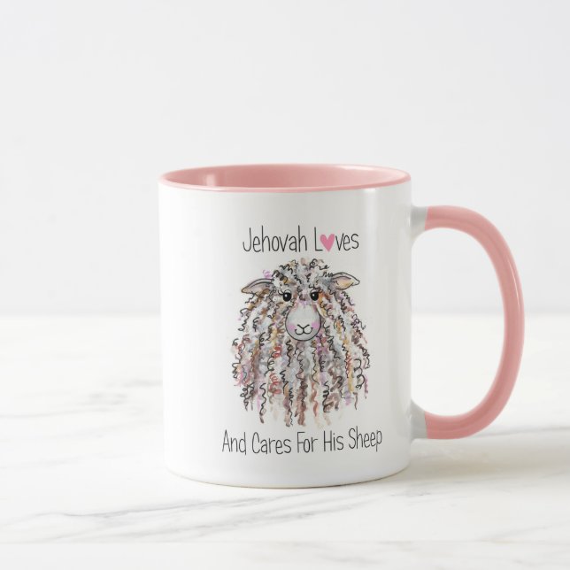"Jehovah Loves and Cares for His Sheep" Mug (Right)