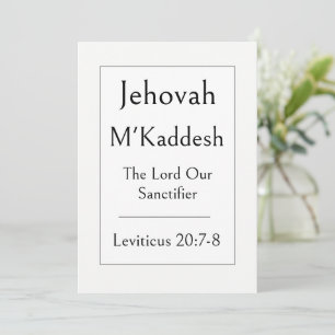 Jehovah M'Kaddesh, Name Of God, Encouraging Invitation
