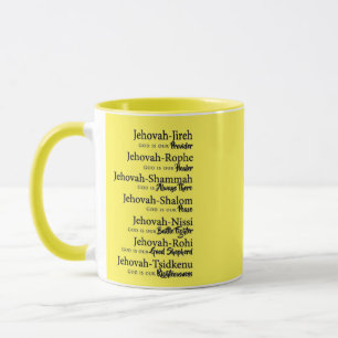 Jehovah names mug