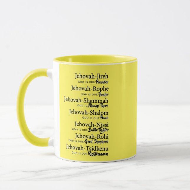 Jehovah names mug (Left)