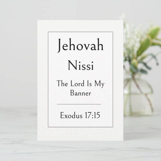 Jehovah Nissi, Name Of God, Encouraging Scripture Invitation (Standing Front)