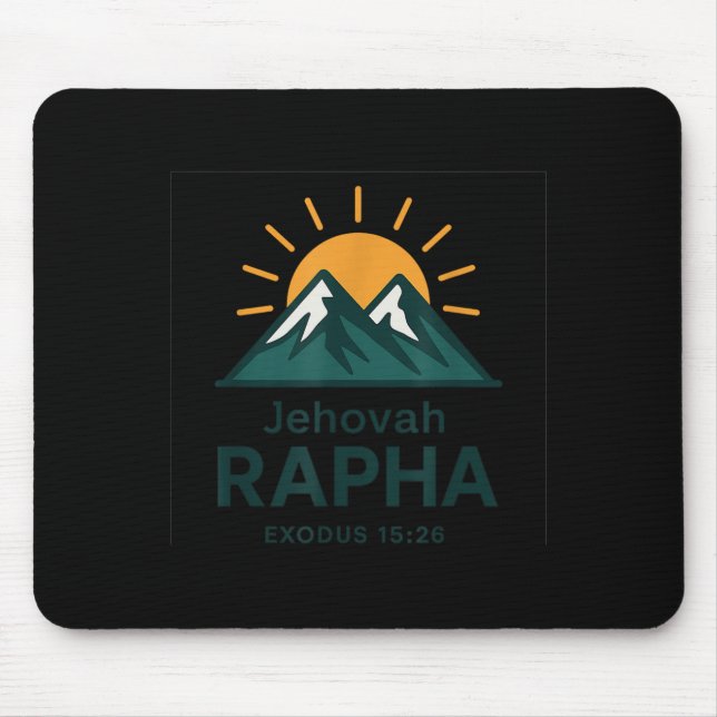 Jehovah Rapha Christian Faith Mountain Bible Verse Mouse Pad (Front)
