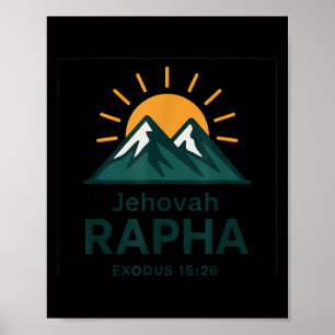 Jehovah Rapha Christian Faith Mountain Bible Verse Poster