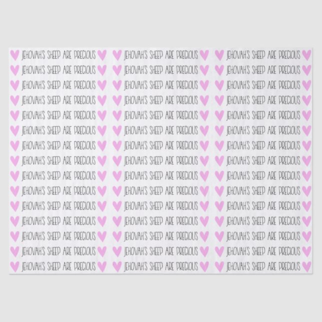 "Jehovah’s Sheep are Precious” Tissue Paper (Front)