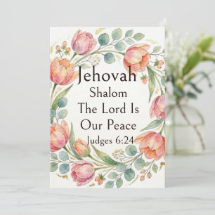 Jehovah Shalom, Pastel Tulips Eucalyptus Whimsical Invitation