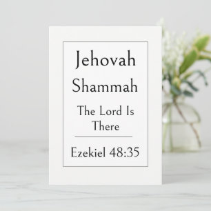 Jehovah Shammah, Name Of God, Encouraging Bible  Invitation