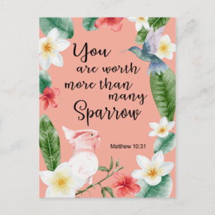 Jehovah Witness JW Encouragement Matthew 10:31 Postcard