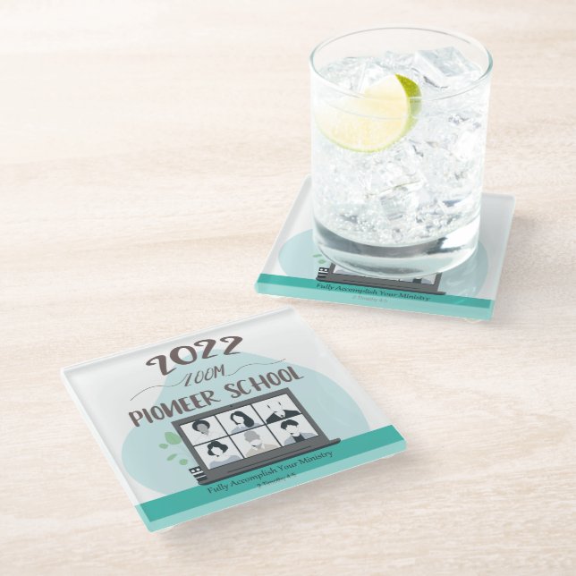 Jehovah Witness Zoom Pioneer School 2022  Glass Coaster (Angled)
