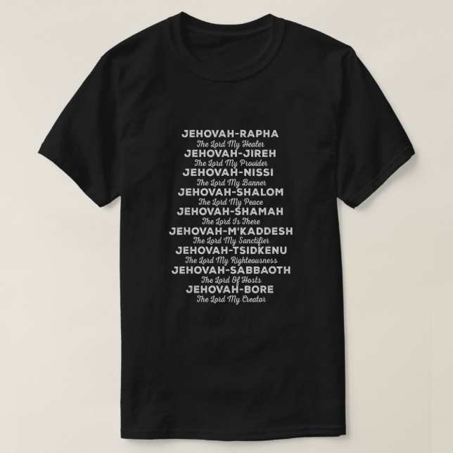 JehovahRapha Names Of God Tees Christian Costume (Design Front)
