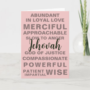 Jehovah's Qualities   JW Greeting Card