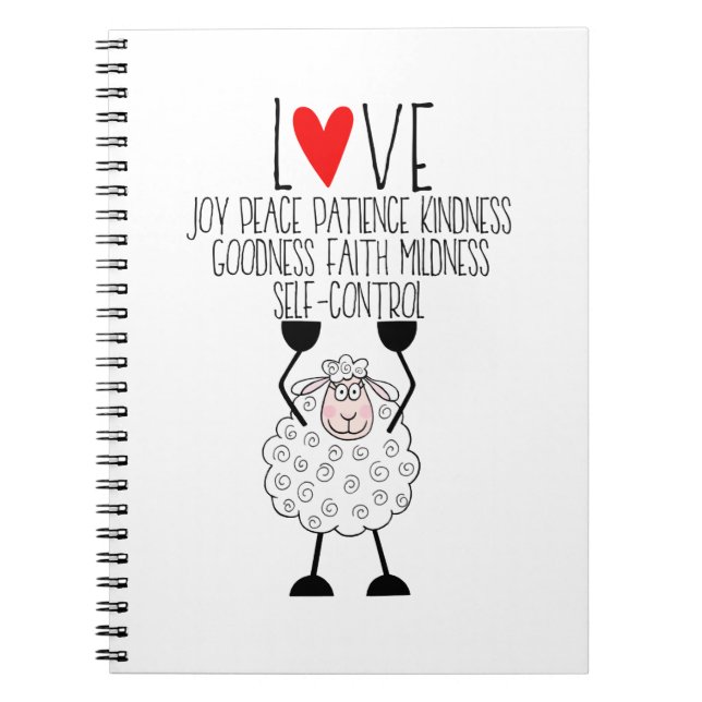 "Jehovah's Sheep - Fruitages of the Spirit" Notebo Notebook (Front)