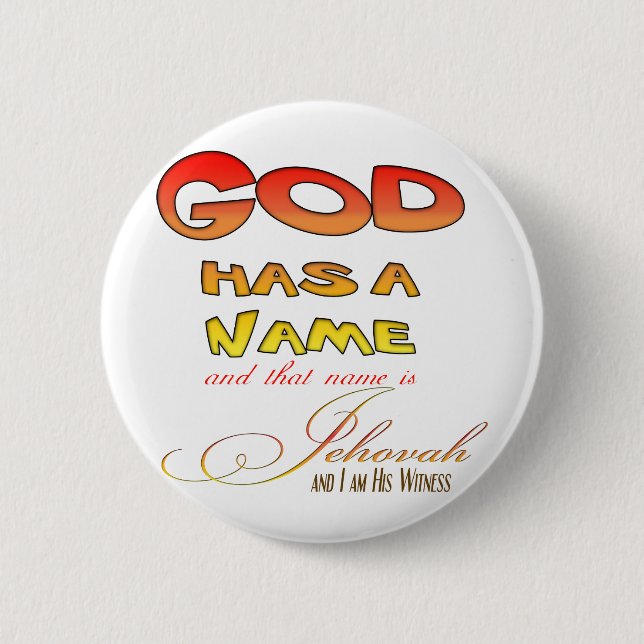 Jehovah's Witness 6 Cm Round Badge (Front)