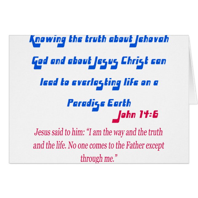 Jehovah's Witness John14-6 (Front Horizontal)