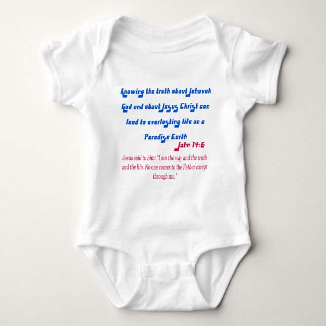 Jehovah's Witness John14-6 Baby Bodysuit (Front)