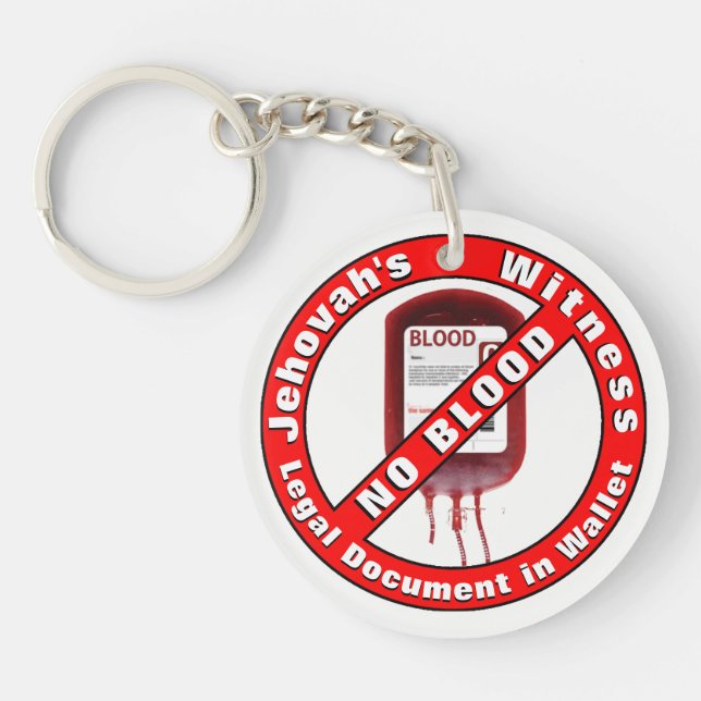 Jehovah's Witness - No Blood Key Ring (Front)